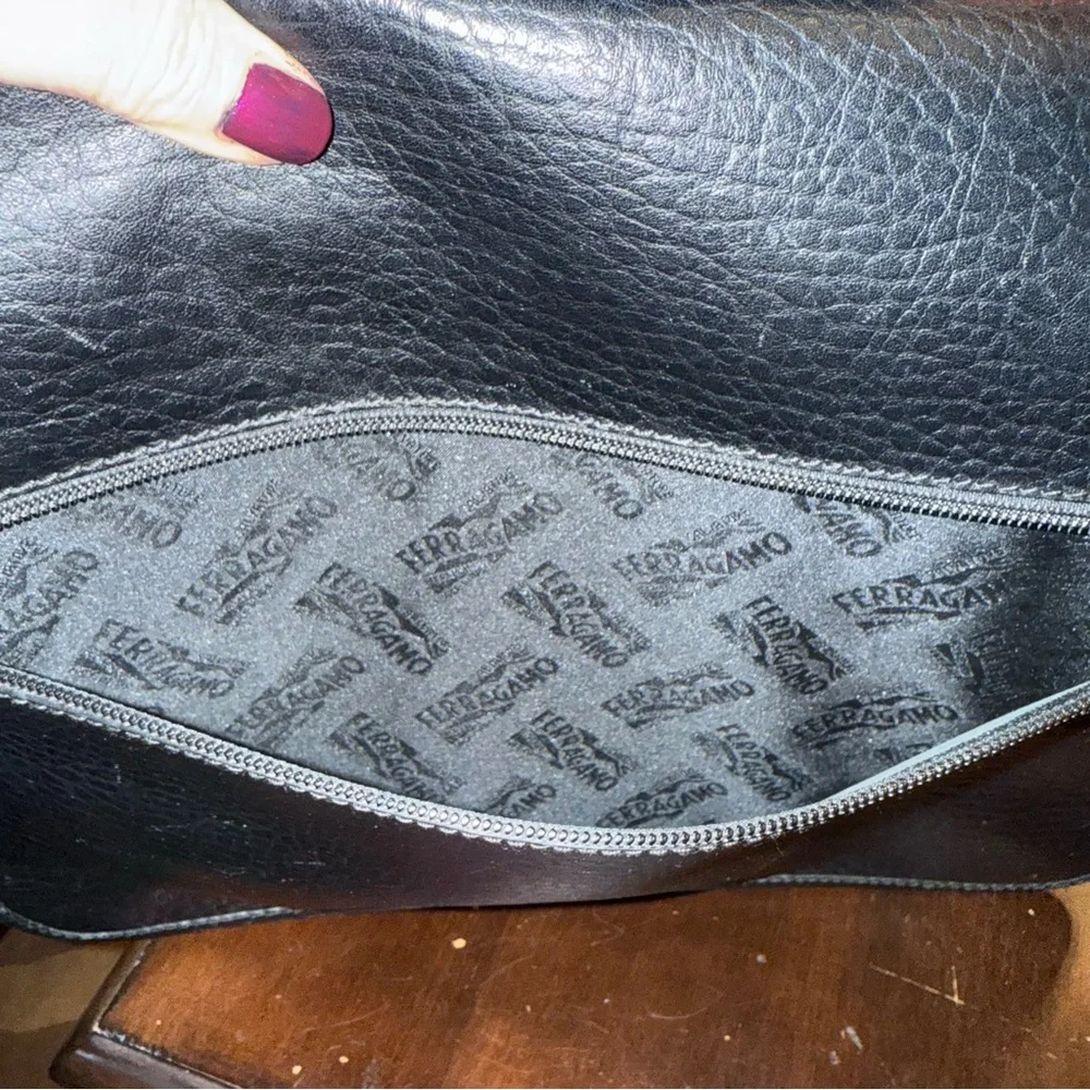 Salvatore Ferragamo Men’s Leather and Canvas Messenger Bag w COA